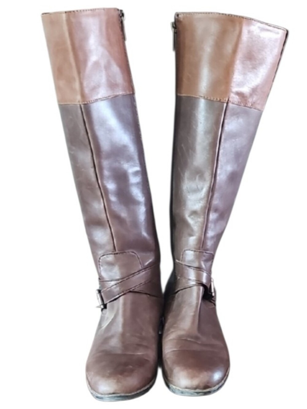 Brown Leather Knee-High Boots